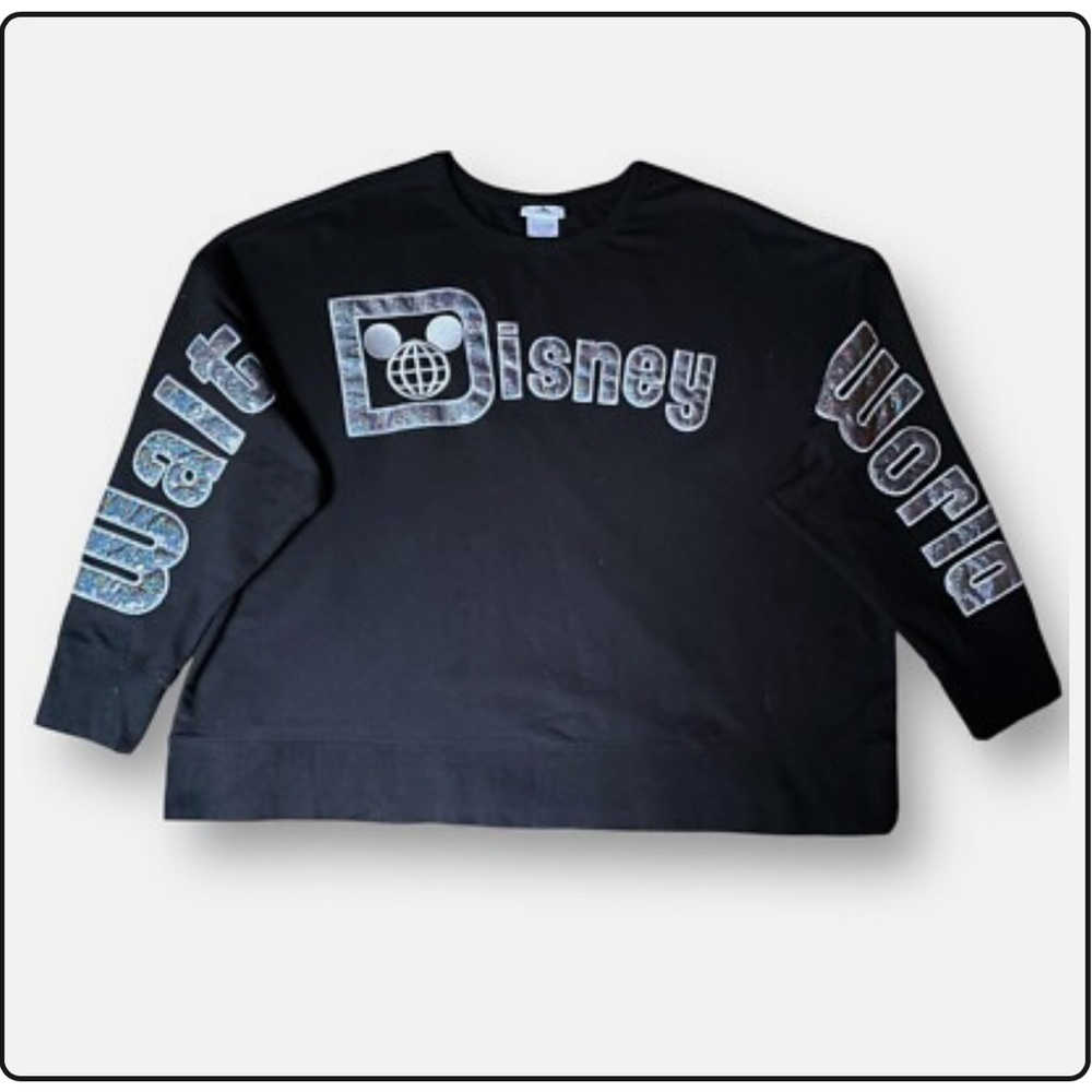 Walt Disney World Holographic Glitter Puff Letter Pullover Top 1X Spirit Jersey